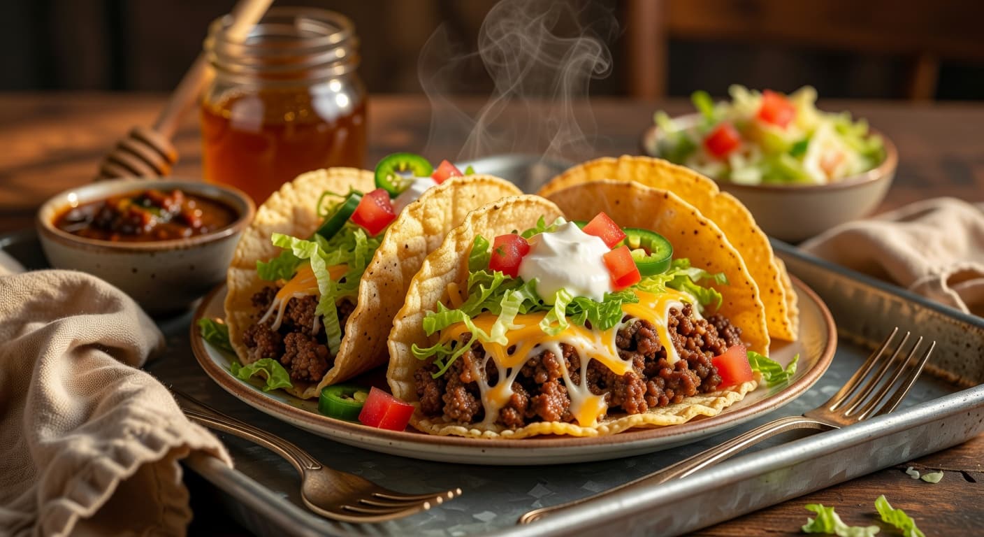 Layer on your shredded lettuce, diced tomato, a dollop of sour cream, jalapeño s while preparing Classic Ground Beef Hard Tacos