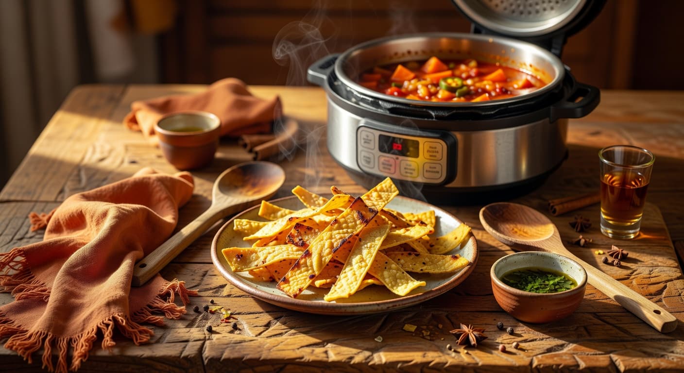 Cut the tortillas into small strips while preparing Instant Pot Sweet Potato Tortilla Soup