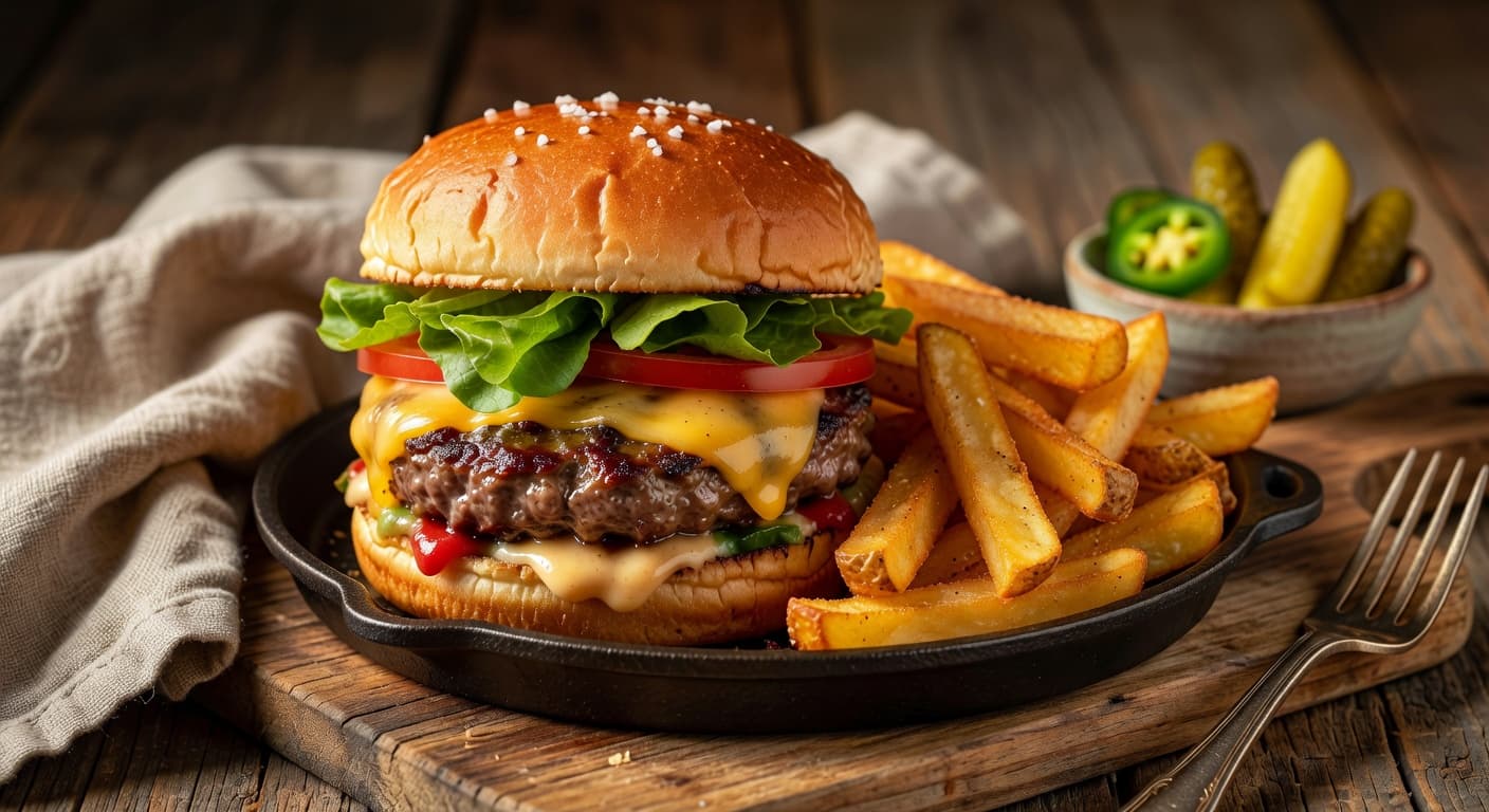 Great American Hamburger & Crispy Potato Fries Recipe