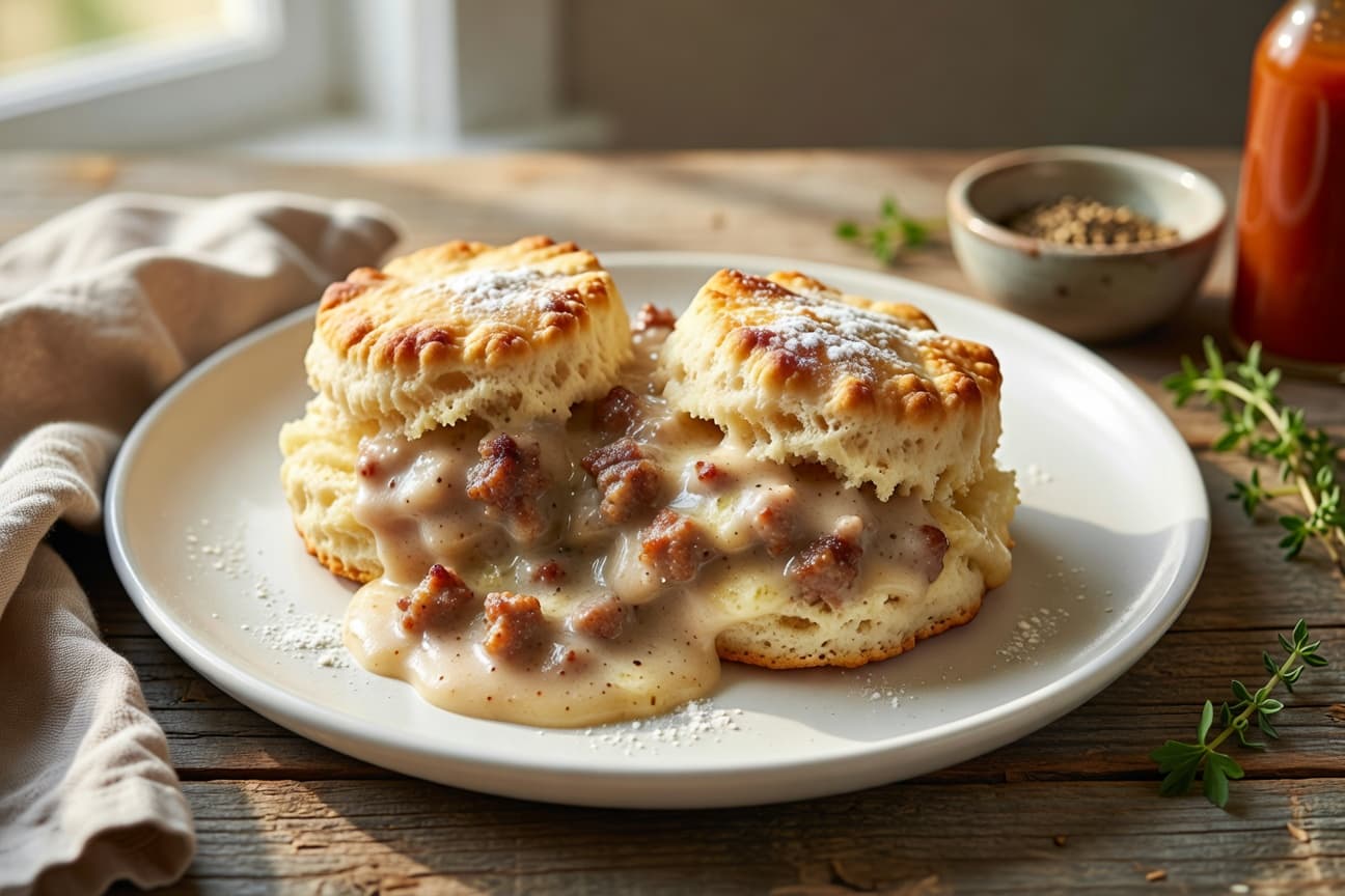 Sausage Gravy and Biscuits Recipe - Classic Southern Breakfa