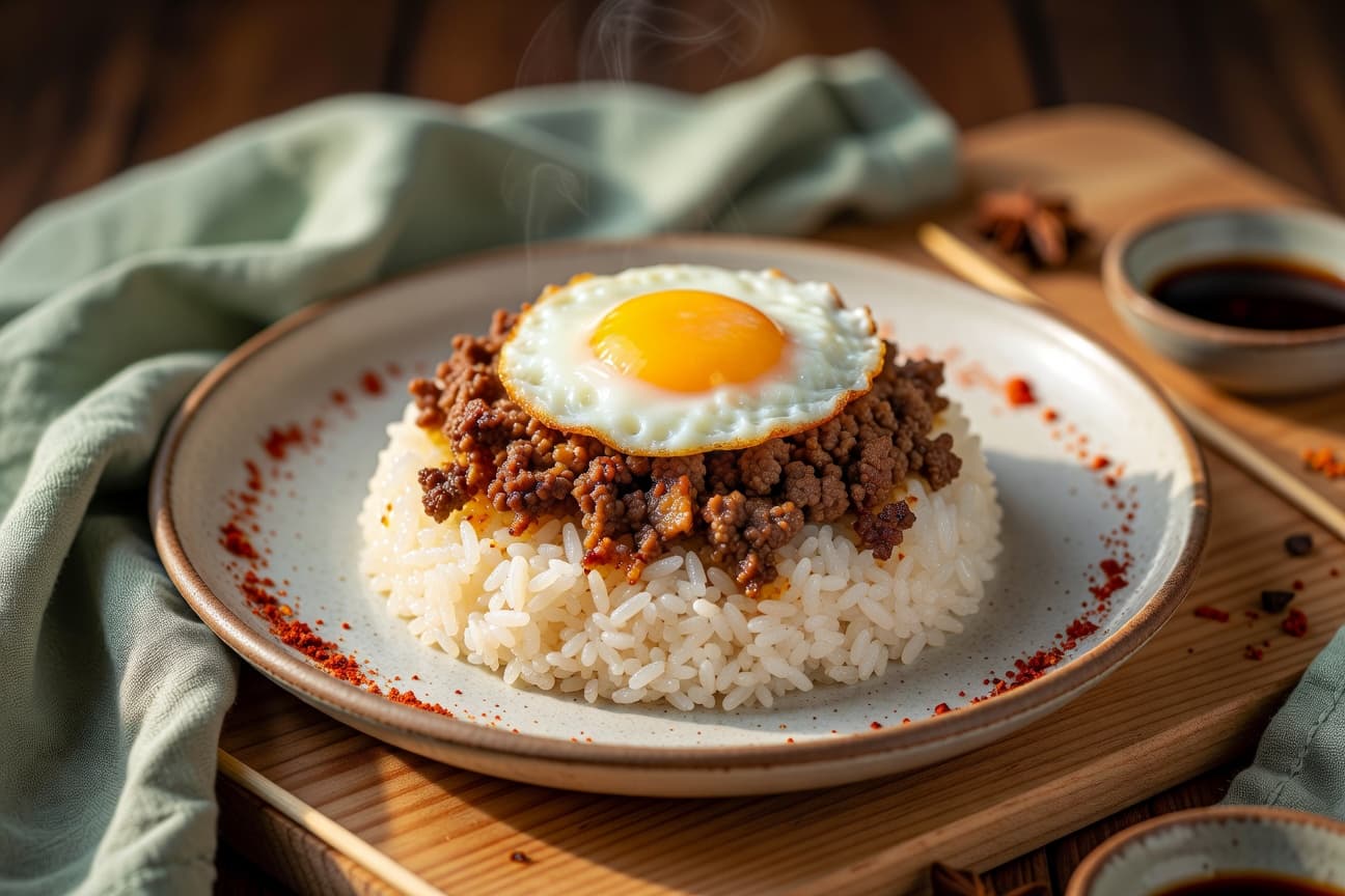 Bibimbap with Beef and Soft-Fried Egg Recipe