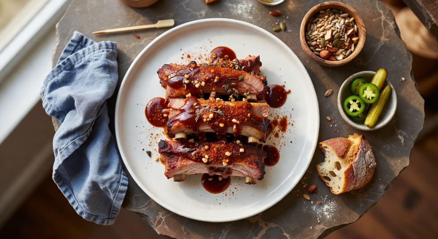Oven Pork Ribs with Barbecue Sauce Recipe