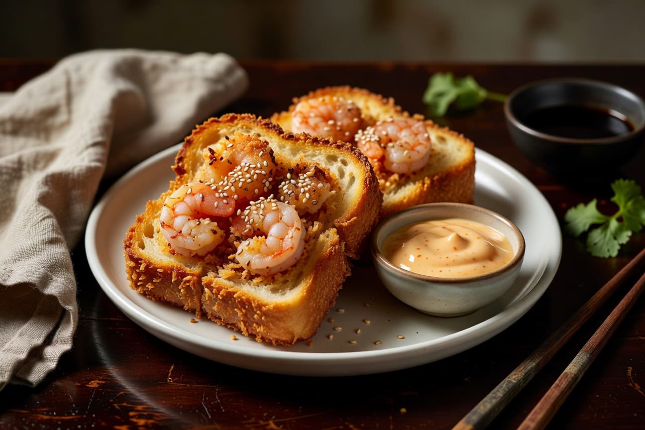 Crispy Shrimp Toast Recipe - Cantonese Dim Sum