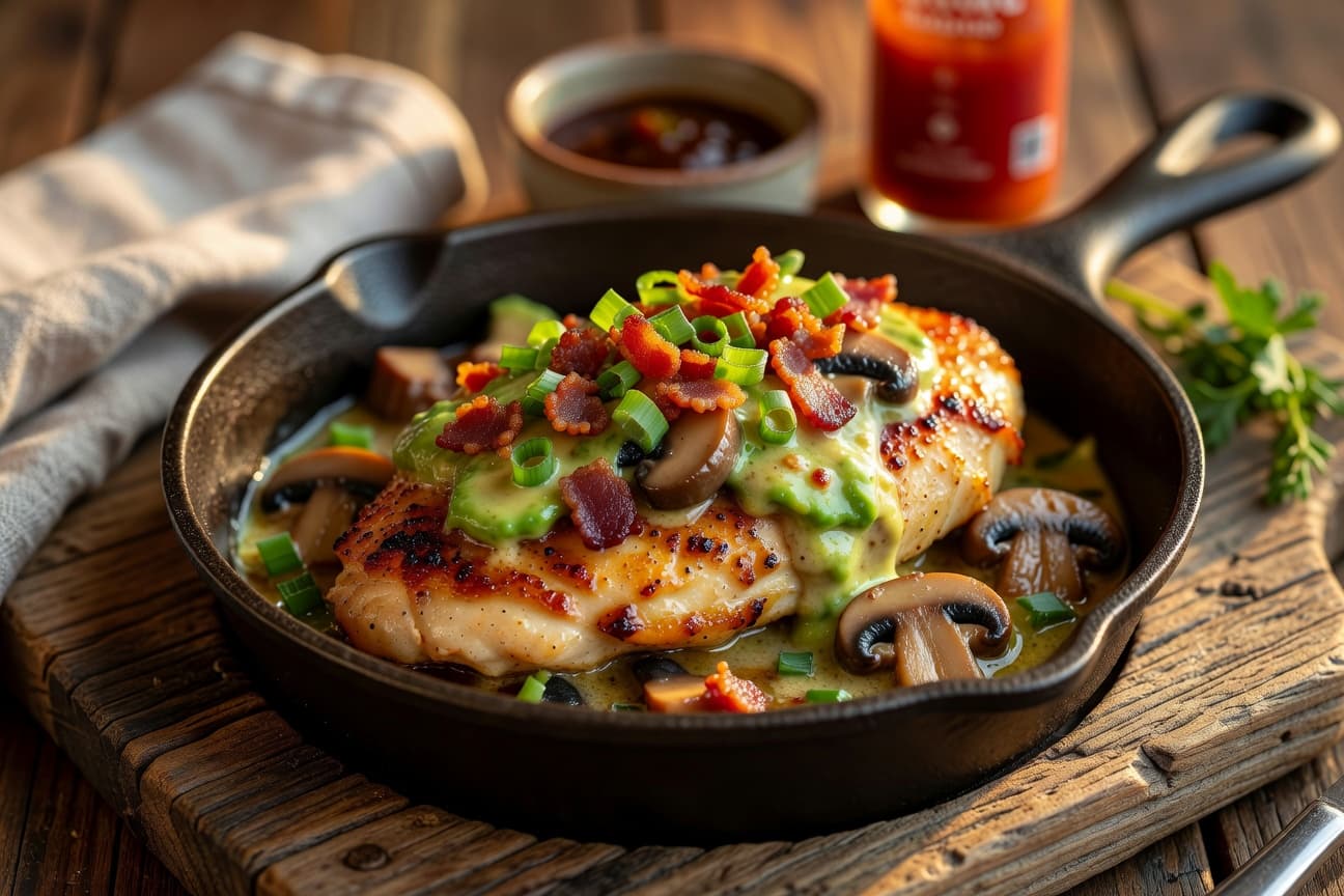 Pan-Seared Chicken with Mushroom-Avocado Butter